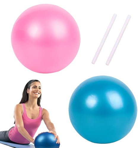 Pilates Ball, 2 Stück Small Pilates Ball, Non-Slip Fitness Ball, Gym Ball, Small, Soft Yoga Ball for Abdominal and Shoulder Training, Balance, Sport, Pilates