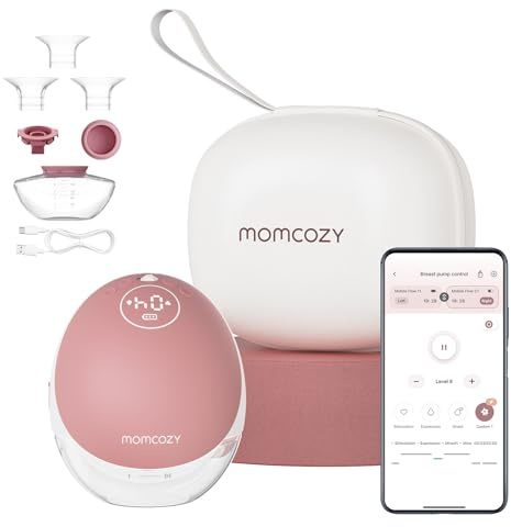 Momcozy M9 Bärbar handsfree elektrisk bröstpump (1, röd)
