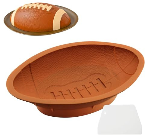 Moules à gâteaux en silicone pour la pâtisserie, moules à gâteaux en forme de football, moule à gâteau 3D avec grattoir, moule de cuisson sur thème du sport, moules en silicone pour pâtisserie