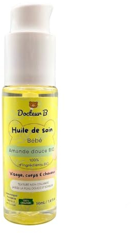 Docteur B - Huile d'amande douce bio, 50 mL, 100% naturelle
