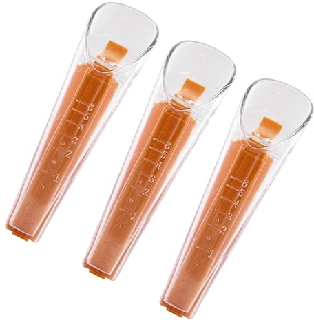 MAGICLULU 3 Sets Yeast Special Cup Dry Measuring Cups with Sealing Clip Removable Easy Clean Accurate Scale Orange Kitchen Gadget