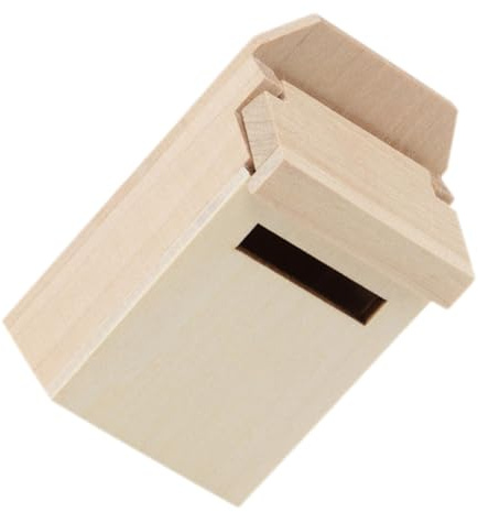 ERINGOGO Boîte Aux Lettres Miniature Bois pour Maison de Poupée Modèle Vierge Pratique pour Décoration DIY Accessoire Miniature Bois