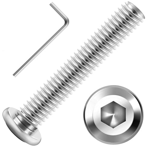 Zuyya 20 Stück Flachkopfschrauben M6 x 40 mm, M6 Schrauben | Edelstahlschrauben, Innensechskant Antrieb, Edelstahl A2 V2A, Vollgewinde mit Innensechskantschlüssel