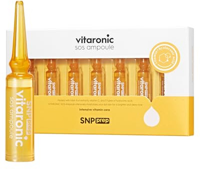 SNP Prep Vitaronic SOS Ampoule – Sérum coréen 7 jours à la vitamine C avec panthénol et acide hyaluronique pour une peau éclatante, vitalité cutanée et hydratation rafraîchissante, 1,5 ml x 7 unités