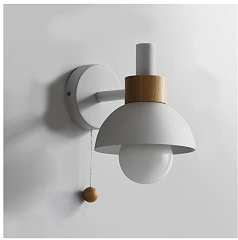 Applique e lampade da Parete, Illuminazione da Parete nordica, Moderna Lampada da Parete a Forma di Torcia, Colore Macaron, Lampada da Parete Industriale a 1 Testa con Catena a Sfera per Interni
