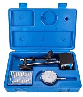 Reloj comparador, Indicador de cuadrante de 0,01 mm/0,001 con base magnética y juego de inspección de precisión de punto, brazo largo de 0-10 mm/0-1 Medidor de calibre de prueba(0-1INCH)