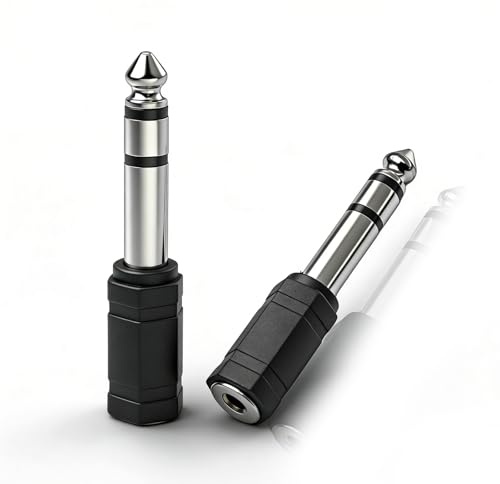 SEYUGOPTI 6,35mm Stecker auf 3,5mm Stereo Buchse Klinkenadapter Schwarz | 1/4“ auf 1/8”Klinken Audio Adapter, für Audiomischern, Keyboards, Instrumenten und Kopfhörern für Musikaufnahmen & Übungen