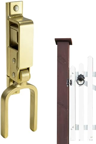 Gate Latch Lock | Metal Safety Spring Lock - Fast Heavy Duty Wood Fence Gate Latch | for Ranch Pavilion Shed Garage Backyard Garden Barn