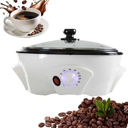Tostadora de Granos de Café Eléctrica, Capacidad de 800 G, Tostadoras de Café Para el Hogar, Temperatura Ajustable de 0-240℃, Máquina de Tostado de Café de 1200 W Para Frutos Secos, Cacahuetes y Casta