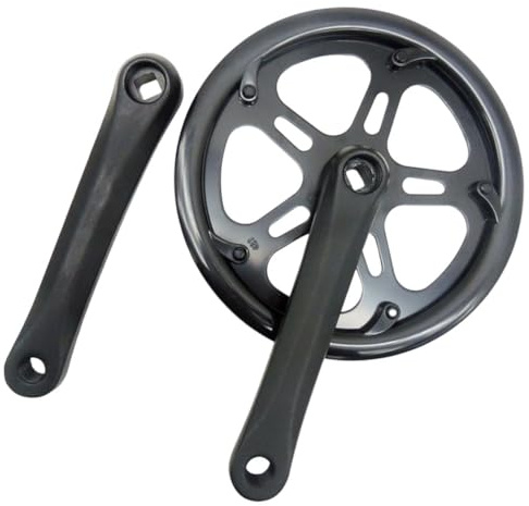 FACAIIO 48T 165 mm Klapprad-Kurbelgarnitur, Aluminiumlegierung, quadratisch, konisch, Tretlager, Singlespeed-Kettenrad mit Schutz für E-Bike und Fixed Gear Bikes