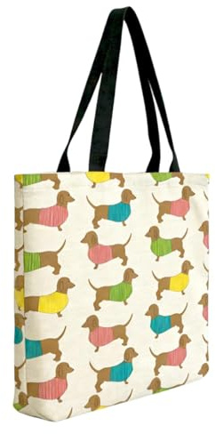 GZRXIOUS Bolsa de Tela Impresa Artículo, Tote Bag Tela Mujer,Shopper Algodón, Beige Bolsa de Transporte para Mujer, Saco Tote Bag de Lona Regalo con Cierre de Cremallera 40 * 38cm