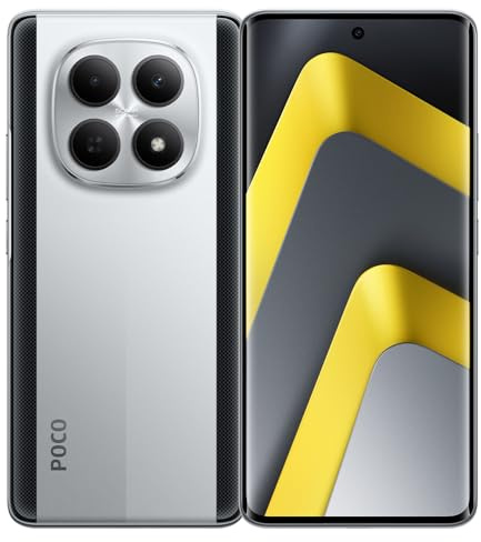 XIAOMI POCO M8 5G Smartphone 8+512 GB AMOLED FIow 120Hz 6,77 (16,77 cm), Snapdragon 6 Gen 3, Doppia fotocamera AI 50 MP, Slive (con caricatore)
