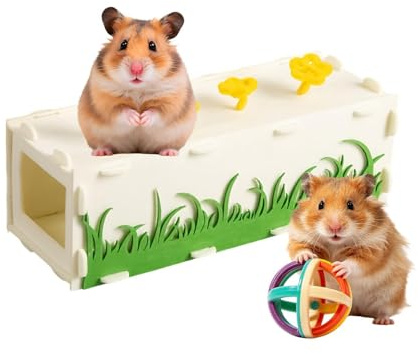 Hamster Tunnel Rechteckige Ruheröhre für Tiere | Frettchen Käfig Röhre Geeignet für Hamster, Zwerghamster, Rennmaus, Igel, Chinchilla, Kaninchen und Meerschweinchen