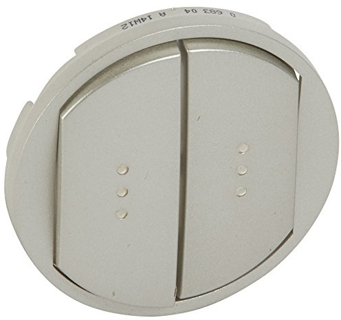 Legrand 068304 - Tapacubos de celiana para doble interruptor, con luz indicadora, acabado titanio, 10 unidades