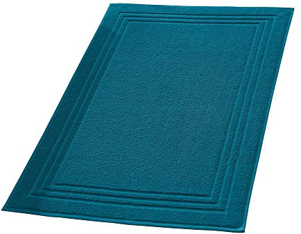 Erwin Müller Badteppich, Badematte, Duschvorleger Heidelberg 100% Baumwolle Petrol Größe 50x80 cm - sehr weich, schnell trocknend, strapazierstark