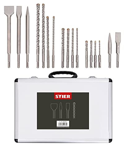 STIER SDS-Plus-Bohrer- und Meißelsatz, 17-teilig
