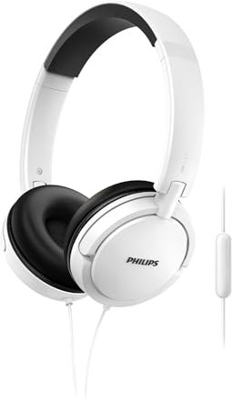 Philips SHL5005WT/00 Cuffie Auricolari On Ear con Cavo (Suono Grandioso, Microfono integrato, Leggera Stanghetta in Acciaio, Richiudibili Piatti), Bianco