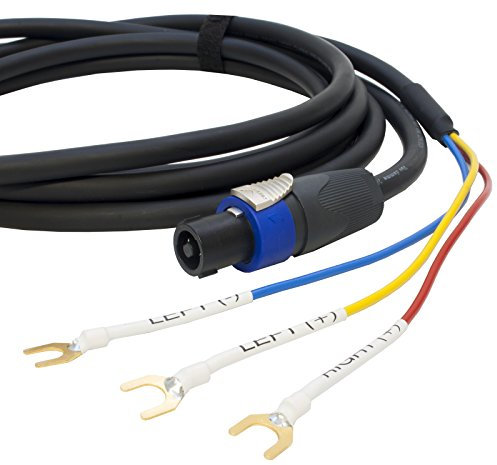 REL/MJ Acoustics 3 Wire Sub Speaker Cable. Neutrik Speakon to Spade end. Subwoofer (15m)
