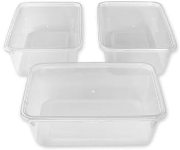 We Can Source It Ltd 20 x 1000ml Plastic Microwave & Freezer Safe Food Containers with Lids - BPA-Free, Reusable, Takeaway Meal Prep Containers - Catering Grade Food Storage Boxes for Home & Business