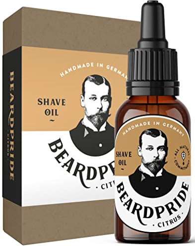 Beardpride® Premium Rasieröl | Pflegt und schützt Bart und Haut | Perfekte Ergänzung zum After Shave | Entwickelt für Rasuren mit Rasiermesser | Handgefertigt aus 100% kaltgepressten Bio Ölen