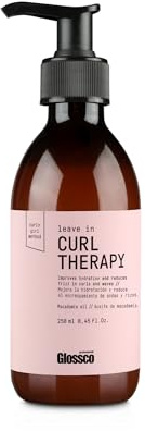 GLOSSCO PROFESSIONAL - Mascarilla sin Aclarado Curl Therapy Leave In, 250 ml, Aceite de Macadamia, Hidratación Profunda Cabello, Previene Encrespamiento, Rizos Definidos y Elásticos