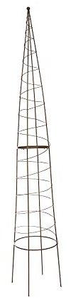 RUDDINGS WOOD 160cm Spiral Metal Obelisk Support Climbing Plant Garden Pyramid Cage Frame Rust Effect