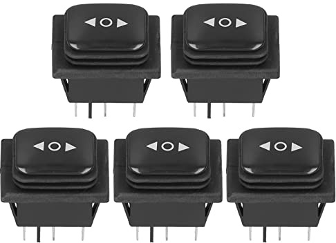 Interrupteur à Bascule étanche IP65 6 Broches 3 Positions Voiture Mini Bouton On Off AC125V/AC250V 5 Pièces
