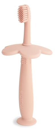mushie Flower Toddler Training Toothbrush (Blush)