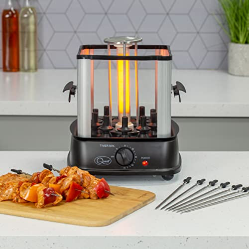 Quest 37119 10 Skewer Kebab Maker Grill/Vertical Rotisserie Kebab Machine/Includes Skewers / 60 Minute Timer