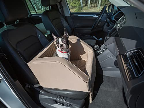 PillowPrim Hundeautositz, Hundedecke Auto Rückbank, Transportbox Katze, Hundebox, Hundekorb, Hundegeschirr, Hundebett, Hundekörbchen… (Beige Oxford)