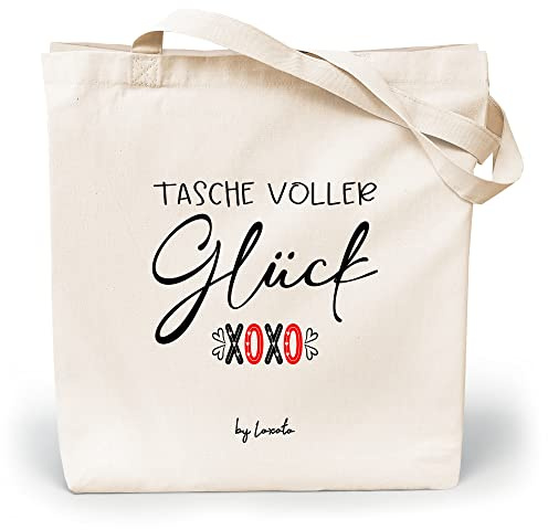 Loxato Jutebeutel mit Spruch Bedruckt - Stofftasche Lustig - Einkaufstasche | Stoffbeutel, Baumwolltasche 100%, Lustige Sprüche mit Motiv, Lange Henkel 70cm, Tragetasche Damen, Canvas-Stoff