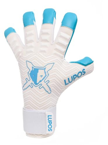 Lupos Gladiator Guanti da portiere per adulti e bambini. Taglio Bio Hybrid, palmo Contact Latex da 4+4 mm, dorso in neoprene con silicone iniettato. (11)