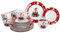 MamboCat Service à café Père Noël pour 6 à 18 pièces en porcelaine avec décoration de Noël – Comprend 6 tasses à café, soucoupes, assiettes à gâteau – Vaisselle de vacances