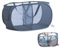 Zamety Cesto Portabiancheria in Rete, Pieghevole Pop Up Cesto Biancheria Sporca, Cesta Portabiancheria con 2 Scomparti, 75L Cesta Panni Sporchi, Blu Laundry Basket per Casa, Dormitorio, Viaggi