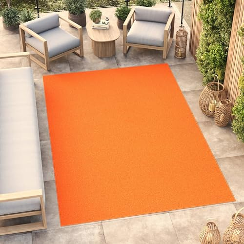 TAPISO Mono Teppich Kurzflor Indoor UV-beständig Orange Einfarbig Wohnzimmer Schlafzimmer Kinderzimmer Modern Design ÖKO-TEX 160 x 220 cm