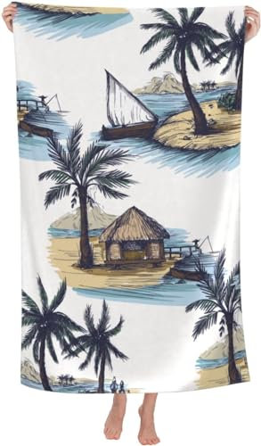 okoikfc 3D Strandtuch 80x160 cm Böhmen Badetuch Groß Böhmen Microfaser Handtücher Weich Schnell Trocknen Strandhandtuch Herren Frauen Badetücher, Strandtücher Strandlaken Handtuch A1221