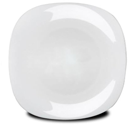 JUANIO Lot de 24 assiette plate à dessert, plat de service carré en verre - Longueur 20 x Profondeur 20 cm