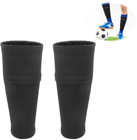 Yuqilin Socken für Schienbeinschoner,Schwarz Fußballsocken mit Schienbeinschoner Tasche Bequem und Atmungsaktiv Stutzen Ohne Socken(Schienbeinschoner Nicht im Lieferumfang Enthalten,S)