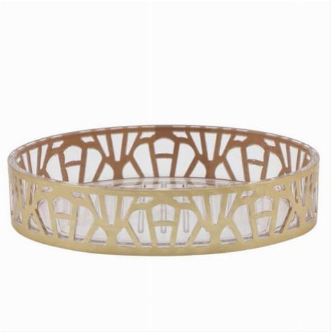 OISE ART STORE Trade Shop - Piattino Porta Sapone Saponetta Accessorio Bagno Oro Contemporaneo Arredo 59099 -