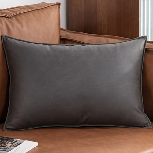ZZDZW Kissenbezug 50x70 wasserdichte Technische Kissenbezüge 50x50 Outdoor Kissenhülle 45x45，Sofakissen Dekokissen Bezug Mit Verstecktem Kissen Hülle Für Auto Sofa Dekorativ(Dunkelgrau,60x80 cm(1pc))