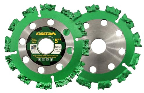 KURSTOL Lot de 2 disques à tronçonner pour racines - 125 mm x 22,23 mm - Pour tronc d'arbre, bois, caoutchouc dur, plastique