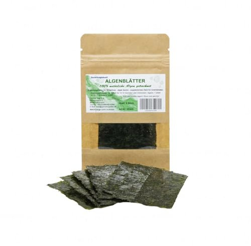 Garnelengarten® Algenblätter 6 Stück - Garnelenleckerli Garnelenfutter Wirbellosenfutter Schneckenfutter Krebsfutter Krabbenfutter