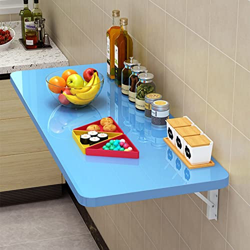 Robuster, zusammenklappbarer Tisch zur Wandmontage, für kleine Räume, Küche, Waschküche und Restaurant, Blau (60 x 50 cm/24 x 20 cm)