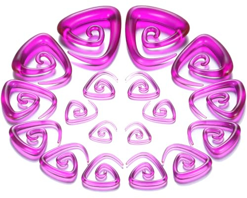 1 SET Weiß Dreieck Acryl Dehnspiralen Plugs Tunnel Kegel Dehnungsschnecke Acrylkegel Dehnschnecke Kit Ohrringe Dehnstab Piercing Spirale Ohr Expander Frauen Herren 1.6 2 2.5 3 4 5 6 8 10 mm