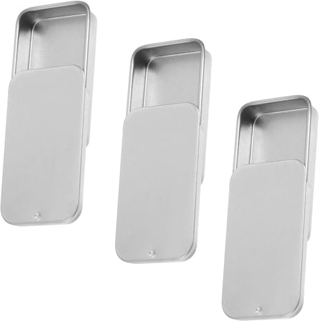 JIYIN 3 Stück Kleine Metallbox Behälter, 6x3,3x1cm Dose mit Deckel Klein | Kleinen Blechdosen Rechteckig Dosen Leere Metalldose kleine blechdose mit deckel für Süßigkeiten Schmuck Basteln Pillen