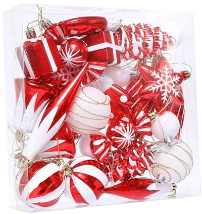 predolo 24 Stück Weihnachtsbaum-Anhänger, Dekorationsartikel für Feste, DIY Geschenkideen, Style A