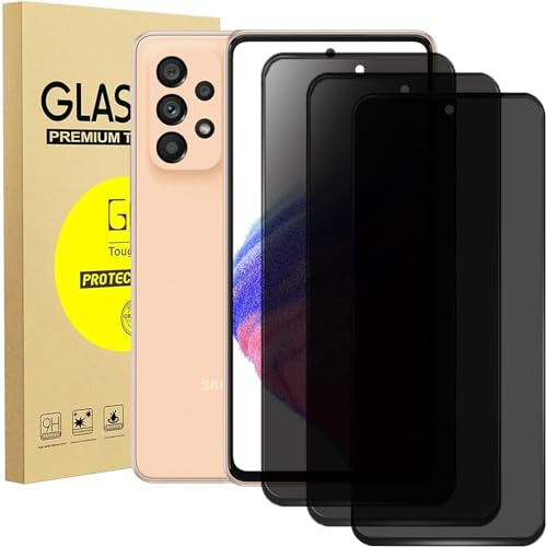 zonyee 3 Stück Sichtschutzfolie für Samsung Galaxy A53 5G/A52/A51 6.5, 9H Härte Anti-Spy Sichtschutz Schutzfolie Gehärtetes Glas Blickschutzfolie Displayschutzfolie [Anti Fingerabdruck und Kratzfest]