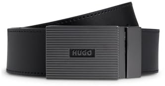 HUGO Herren Gilbert-soft Or35 Wendegürtel aus italienischem Leder mit Koppelschließe Schwarz002 Stck