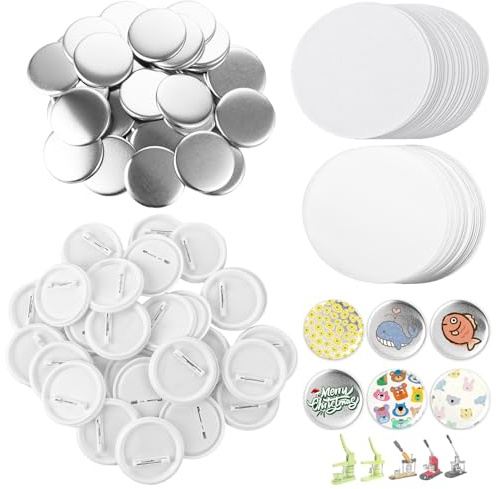 DAJAVE 400 Stück Buttons 58mm Rohlinge, 58mm/2.25 inch Leere Schaltfläche Abzeichen Button Teile Buttonn Supplies Back Buttons Teile für Button Maker Maschine DIY