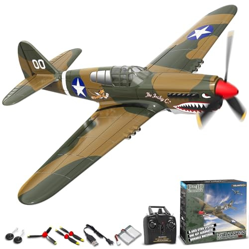 volantexrc Avión Teledirigido P40 Warhawk 4 Canales 2,4 GHz con Giroscopio de 6 Ejes